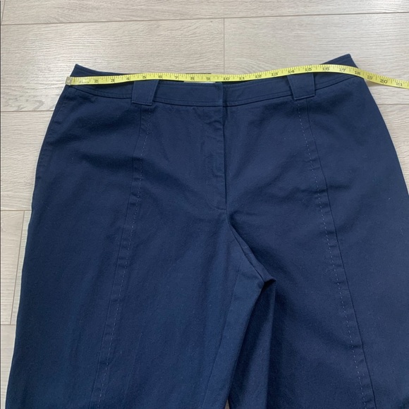 St. John Sport Navy Cotton High Waisted Wide Leg Trouser Pants - Picture 8 of 10